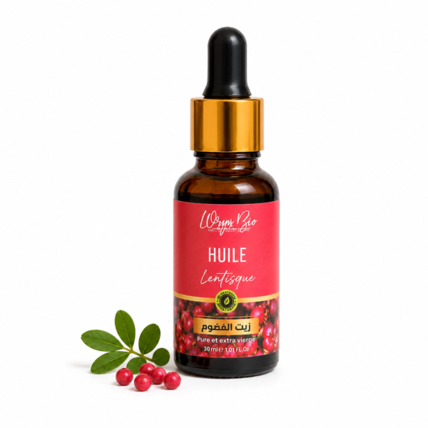 Huile de Lentisque Pure 30ml dans un flacon en verre avec compte-gouttes